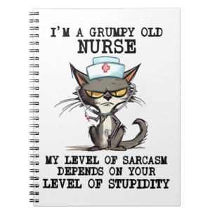 Funny Nurse Cat Gezegde Notitieboek