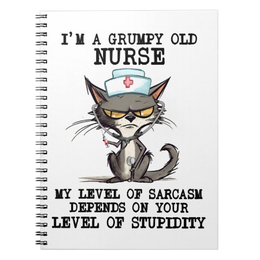 Funny Nurse Cat Gezegde Notitieboek (Voorkant)