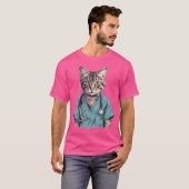 Funny Nurse Cat Medical Doctor Kat T-shirt (Voorkant volledig)