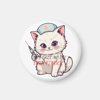 Funny Nurse Cat The Vein Finder Personalized Magneet