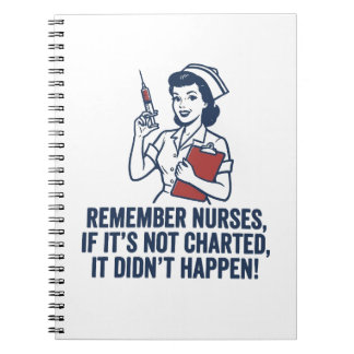 Funny Nurse Charting Quote Vintage Retro Nursing  Notitieboek