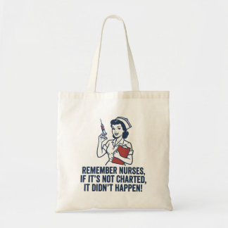 Funny Nurse Charting Quote Vintage Retro Nursing  Tote Bag