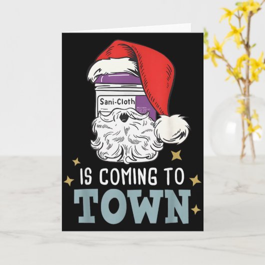 Funny Nurse Christmas Rn Tech Medical Istant Holid Kaart (Gele Bloem)