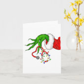 Funny Nurse Christmas Stethoscope Nurses Xmas Ligh Kaart (Gele Bloem)