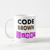 Funny Nurse "CODE BROWN QUEEN" Giften Koffiemok (Links)