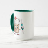 Funny Nurse Coffee Mug - Cartoon Cup with Syringe Mok (Voorkant links)