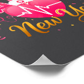 Funny Nurse Crew Heartbeat New Years Eve Party 202 Poster (Hoek)