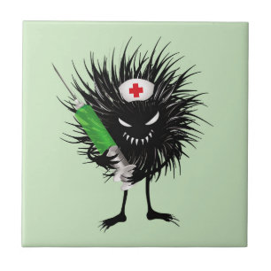Funny Nurse Cute Gothic Character Tegeltje