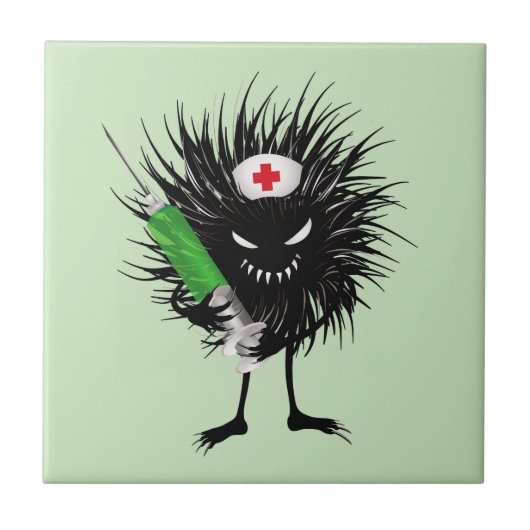 Funny Nurse Cute Gothic Character Tegeltje (Voorkant)