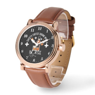 Funny Nurse drink woordkunst Horloge