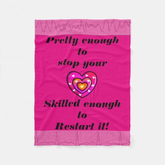 Funny Nurse Fleece Blanket Pink Deken (Voorkant)
