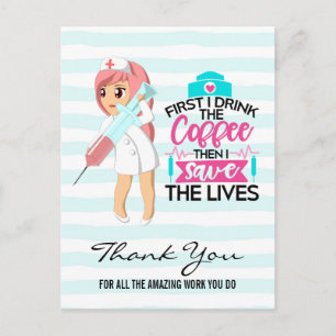 Funny Nurse Gezegde met Big Hypodermic Needle Briefkaart