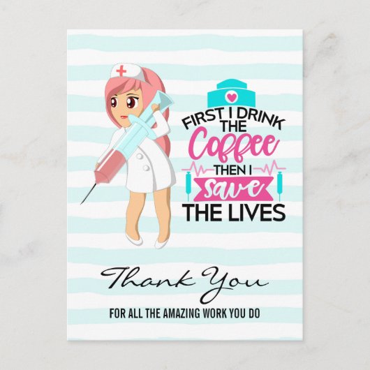 Funny Nurse Gezegde met Big Hypodermic Needle Briefkaart (Voorkant)