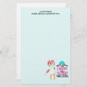Funny Nurse Gezegde met Big Hypodermic Needle Briefpapier (Voorkant / Achterkant)