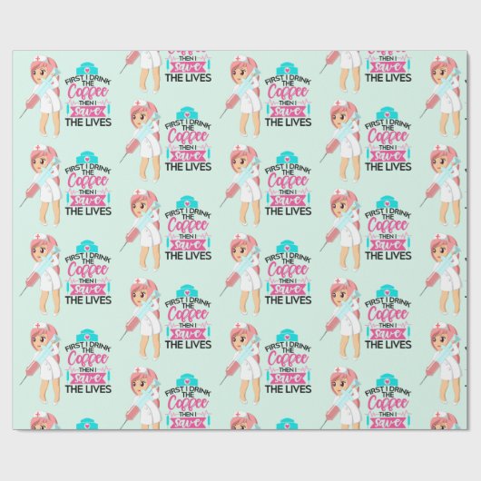 Funny Nurse Gezegde met Big Hypodermic Needle Cadeaupapier (Vlak)