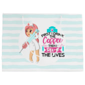 Funny Nurse Gezegde met Big Hypodermic Needle Groot Cadeauzakje (Achterkant)