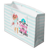 Funny Nurse Gezegde met Big Hypodermic Needle Groot Cadeauzakje (Achterkant Gekanteld)