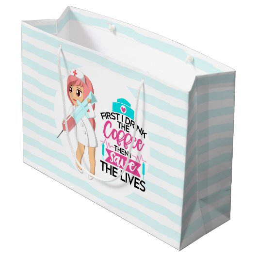 Funny Nurse Gezegde met Big Hypodermic Needle Groot Cadeauzakje (Achterkant Gekanteld)