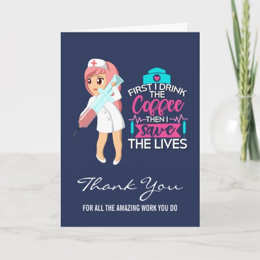 Funny Nurse Gezegde met Big Hypodermic Needle Kaart (Voorkant)