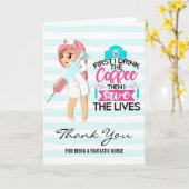 Funny Nurse Gezegde met Big Hypodermic Needle Kaart (Gele Bloem)