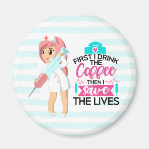 Funny Nurse Gezegde met Big Hypodermic Needle Magneet