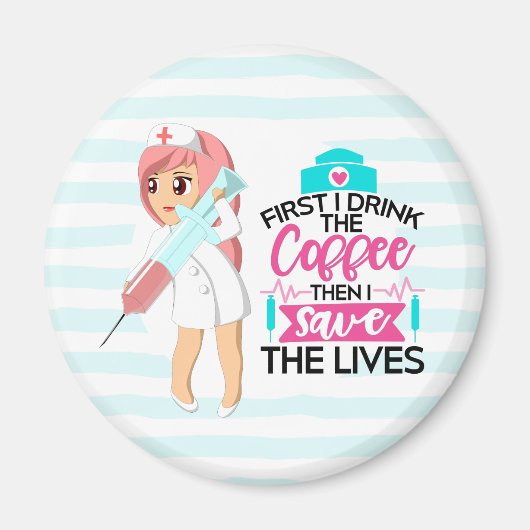 Funny Nurse Gezegde met Big Hypodermic Needle Magneet (Voorkant)