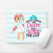 Funny Nurse Gezegde met Big Hypodermic Needle Muismat (Met muis)