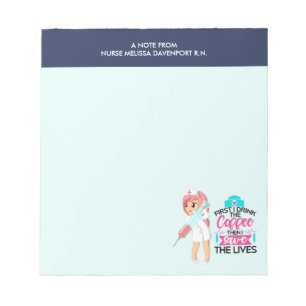 Funny Nurse Gezegde met Big Hypodermic Needle Notitieblok