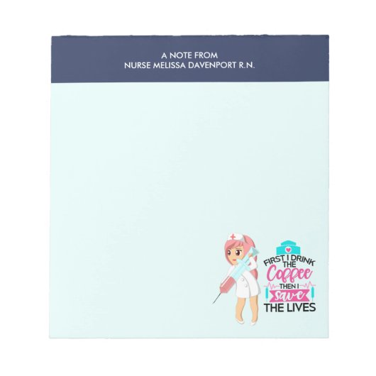 Funny Nurse Gezegde met Big Hypodermic Needle Notitieblok (Voorkant)