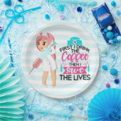 Funny Nurse Gezegde met Big Hypodermic Needle Papieren Bordje (Feest)