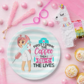 Funny Nurse Gezegde met Big Hypodermic Needle Papieren Bordje (Feest)