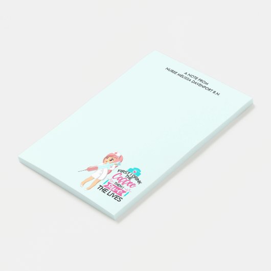 Funny Nurse Gezegde met Big Hypodermic Needle Post-it® Notes (Schuin)