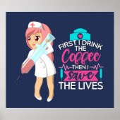 Funny Nurse Gezegde met Big Hypodermic Needle Poster (Voorkant)