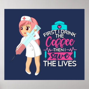 Funny Nurse Gezegde met Big Hypodermic Needle Poster