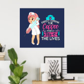 Funny Nurse Gezegde met Big Hypodermic Needle Poster (Thuiskantoor)