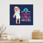 Funny Nurse Gezegde met Big Hypodermic Needle Poster (Keuken)