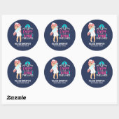 Funny Nurse Gezegde met Big Hypodermic Needle Ronde Sticker (Vel)