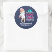 Funny Nurse Gezegde met Big Hypodermic Needle Ronde Sticker (Tas)