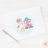 Funny Nurse Gezegde met Big Hypodermic Needle Ronde Sticker (Envelop)