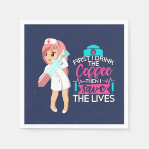 Funny Nurse Gezegde met Big Hypodermic Needle Servet