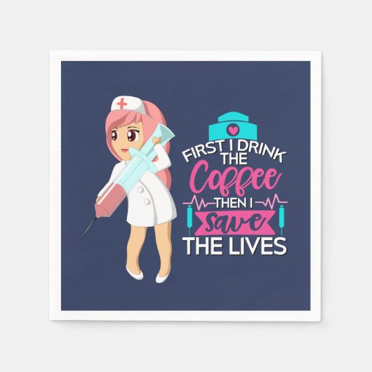 Funny Nurse Gezegde met Big Hypodermic Needle Servet (Voorkant)