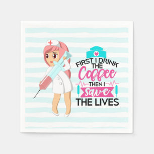 Funny Nurse Gezegde met Big Hypodermic Needle Servet