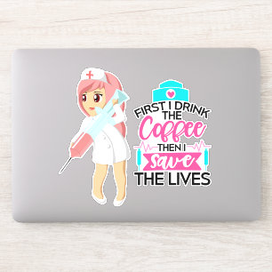 Funny Nurse Gezegde met Big Hypodermic Needle Sticker