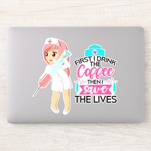 Funny Nurse Gezegde met Big Hypodermic Needle Sticker (Computer)