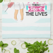 Funny Nurse Gezegde met Big Hypodermic Needle Theedoek (Gevouwen)