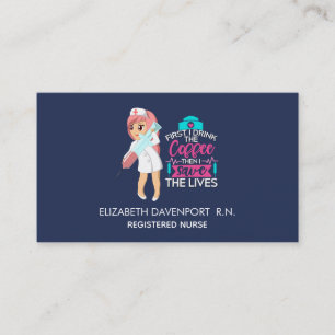 Funny Nurse Gezegde met Big Hypodermic Needle Visitekaartje