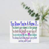 Funny Nurse Gezegden Briefkaart (Staand voorkant)