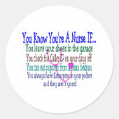 Funny Nurse Gezegden Ronde Sticker (Voorkant)