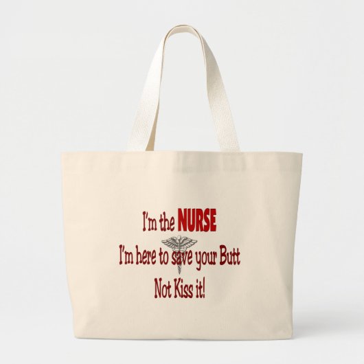 Funny Nurse Gifts Grote Tote Bag (Voorkant)