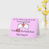 Funny Nurse Gifts Kaart (Gele Bloem)
